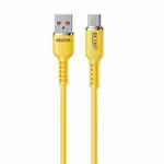 WK WDC-09a 6A USB to USB-C/Type-C Silicone Data Cable, Length: 1.2m(Yellow)