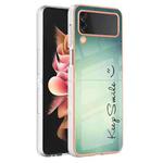 For Samsung Galaxy Z Flip4 Electroplating Marble Dual-side IMD Phone Case(Smile)