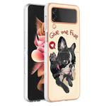 For Samsung Galaxy Z Flip4 Electroplating Marble Dual-side IMD Phone Case(Lucky Dog)