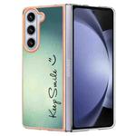 For Samsung Galaxy Z Fold5 Electroplating Marble Dual-side IMD Phone Case(Smile)