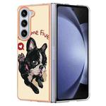 For Samsung Galaxy Z Fold5 Electroplating Marble Dual-side IMD Phone Case(Lucky Dog)
