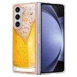 For Samsung Galaxy Z Fold5 Electroplating Marble Dual-side IMD Phone Case(Draft Beer)