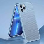 For iPhone 13 Pro Max SULADA Luxury 3D Carbon Fiber Textured Metal + TPU Frame Phone Case(Sierra Blue)