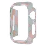 For Apple Watch Series 8 / 7 41mm Printed Resin PC Watch Case(Pink Green)