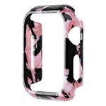 For Apple Watch Series 6 / 5 / 4 / SE 44mm Printed Resin PC Watch Case(Black Pink)