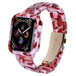 For Apple Watch Series 9 / 8 / 7 41mm Printed Resin PC Watch Band Case Kit(Nougat Color)