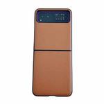 For Motorola Razr 40 Solid Color Leather Texture Phone Case(Brown)