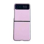 For Motorola Razr 40 Solid Color Leather Texture Phone Case(Pink)