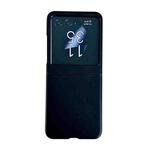 For Motorola Razr 40 Ultra Solid Color Leather Texture Phone Case(Black)