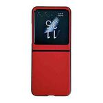 For Motorola Razr 50 Solid Color Leather Texture Phone Case(Red)