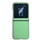 For Motorola Razr 50 Solid Color Leather Texture Phone Case(Green)