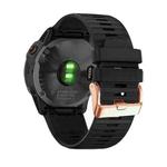 For Garmin Fenix 7S / 6S Pro / 5S Plus 20mm Rose Gold Buckle Quick Release Silicone Watch Band(Black)