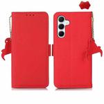 For Samsung Galaxy A55 5G Side-Magnetic TJ Genuine Leather RFID Phone Case(Red)