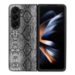 For Samsung Galaxy Z Fold5 Integrated Glass Film + Leather Flip Phone Case(Python Pattern)