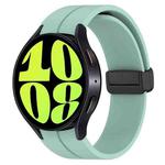 For Samsung Galaxy Watch 6 / 6 Classic Magnetic Folding Black Buckle Silicone Watch Band, Size:Small Size(Teal)