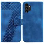 For Samsung Galaxy A13 4G 7-shaped Embossed Leather Phone Case(Blue)