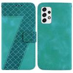 For Samsung Galaxy A33 5G 7-shaped Embossed Leather Phone Case(Green)