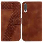 For Samsung Galaxy A50/A30s/A50s 7-shaped Embossed Leather Phone Case(Brown)