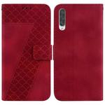 For Samsung Galaxy A50/A30s/A50s Seven-shaped Embossed Leather Phone Case(Red)