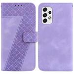 For Samsung Galaxy A53 5G 7-shaped Embossed Leather Phone Case(Purple)