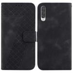 For Samsung Galaxy A70/A70s 7-shaped Embossed Leather Phone Case(Black)