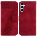 For Samsung Galaxy M14/SM-M146 Seven-shaped Embossed Leather Phone Case(Red)