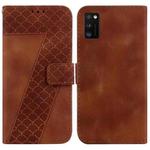 For Samsung Galaxy A41 7-shaped Embossed Leather Phone Case(Brown)
