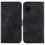 For Samsung Galaxy A41 7-shaped Embossed Leather Phone Case(Black)