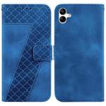 For Samsung Galaxy A04e/F04/M04 Seven-shaped Embossed Leather Phone Case(Blue)