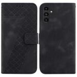 For Samsung Galaxy A13 5G Seven-shaped Embossed Leather Phone Case(Black)