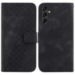 For Samsung Galaxy A14 5G Seven-shaped Embossed Leather Phone Case(Black)