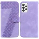 For Samsung Galaxy A52 4G/5G 7-shaped Embossed Leather Phone Case(Purple)