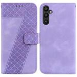 For Samsung Galaxy A54 5G 7-shaped Embossed Leather Phone Case(Purple)