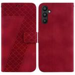 For Samsung Galaxy A54 5G Seven-shaped Embossed Leather Phone Case(Red)