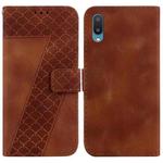 For Samsung Galaxy A02/M02 4G Indian 7-shaped Embossed Leather Phone Case(Brown)