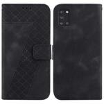 For Samsung Galaxy A31 7-shaped Embossed Leather Phone Case(Black)