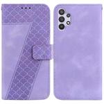 For Samsung Galaxy A32 5G 7-shaped Embossed Leather Phone Case(Purple)