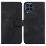 For Samsung Galaxy M33 5G 7-shaped Embossed Leather Phone Case(Black)