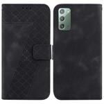 For Samsung Galaxy Note20 7-shaped Embossed Leather Phone Case(Black)