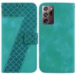 For Samsung Galaxy Note20 Ultra Seven-shaped Embossed Leather Phone Case(Green)