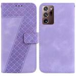 For Samsung Galaxy Note20 Ultra 7-shaped Embossed Leather Phone Case(Purple)