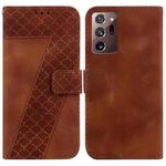 For Samsung Galaxy Note20 Ultra Seven-shaped Embossed Leather Phone Case(Brown)