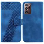 For Samsung Galaxy Note20 Ultra 7-shaped Embossed Leather Phone Case(Blue)