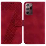 For Samsung Galaxy Note20 Ultra 7-shaped Embossed Leather Phone Case(Red)