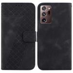 For Samsung Galaxy Note20 Ultra Seven-shaped Embossed Leather Phone Case(Black)