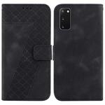 For Samsung Galaxy S20 Seven-shaped Embossed Leather Phone Case(Black)