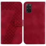 For Samsung Galaxy S20+ Seven-shaped Embossed Leather Phone Case(Red)