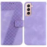 For Samsung Galaxy S21+ 5G 7-shaped Embossed Leather Phone Case(Purple)