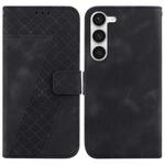 For Samsung Galaxy S23+ 5G Seven-shaped Embossed Leather Phone Case(Black)