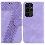 For Samsung Galaxy S23 Ultra 5G Seven-shaped Embossed Leather Phone Case(Purple)